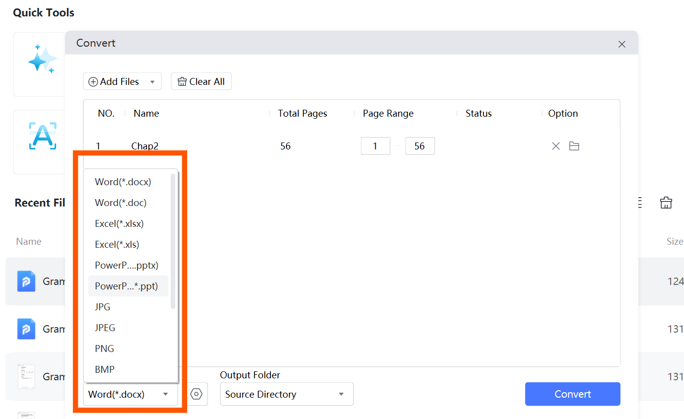 how to convert pdf to docx