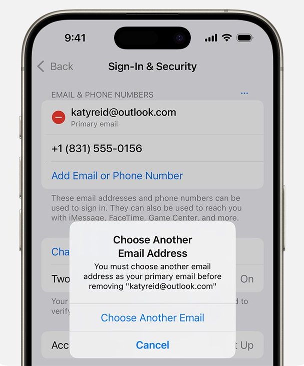 change primary email