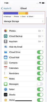 manage icloud storage