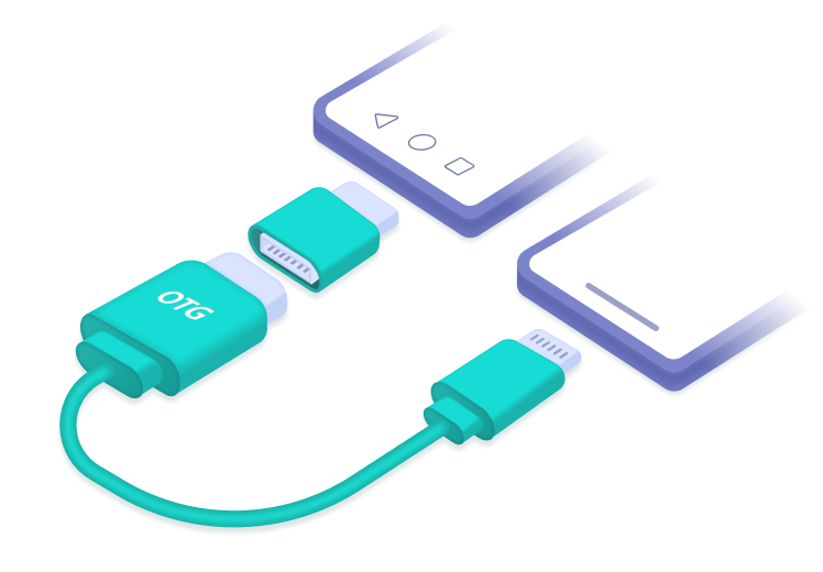 whatsapp transfer - connect otg cable